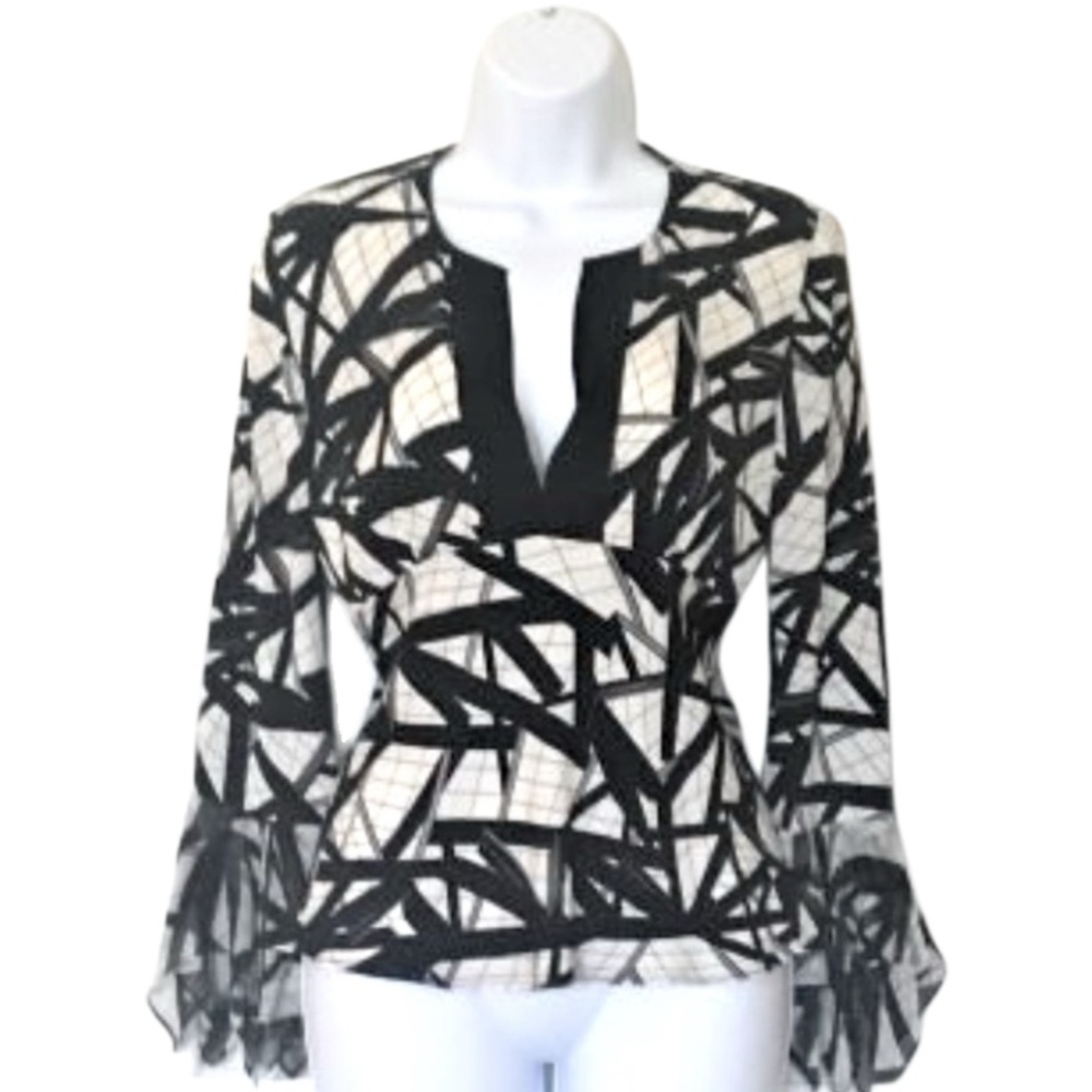 Diane Von Furstenberg Abstract Print Silk Blouse